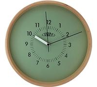 Prim Organic Retrospect-B - Reloj de Pared sin Ruido de tictac, de Madera, Color Verde, diseño silencioso Que no Molesta, Bonita decoración de Pared de Madera para Cualquier habitación