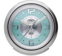 Prim Reloj Despertador Moderno de Acero, Metal y plástico, luz Nocturna LED, analógico, Movimiento de Cuarzo, Alarma Fuerte, repetición, función de repetición, decoración de mesita de Noche