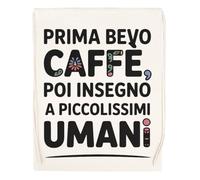 Prima Bevo Caffè Poi Insegno A Piccolissimi Umani Bicchiere Birra Tazza Bolsa De Compras Shopping Bag Beige