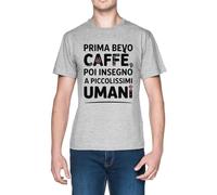 Prima Bevo Caffè POI Insegno A Piccolissimi Umani Grey Men's T-Shirt tee