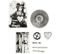 PRIMA MARKETING INC 655350962036 Finnabair-Sellos Adhesivos (15,24 x 19,05 cm), diseño de la Magia, Goma acrílica, Multicolor, 6x7.5 Cling Stamp-Trust The Magic - 1 pc