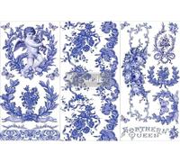 Prima Marketing Re-Design - Transferencias decorativas de 15,2 x 30,5 cm, 3 hojas, color azul francés