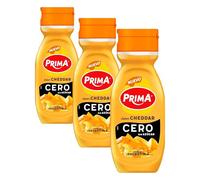 Prima salsa Cheddar Cero. Sin azúcar añadido. 260 gr (Paquete de 3)