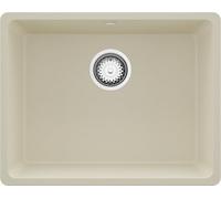 PRIMAGRAN Fregadero bajo Encimera Beige 56x44cm, Cocina 1 Seno + Sifón, Granito al mueble 60cm - Venecia Easy S042