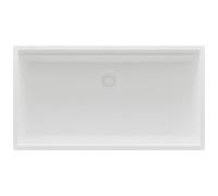 PRIMAGRAN Fregadero bajo Encimera Todo Blanco 86x47cm, Cocina 1 Seno + Sifón, Granito al Mueble 90cm - Prague 90 Level S627