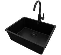 PRIMAGRAN Fregadero bajo Encimera Todo Negro - Venecia Easy, 56x44cm