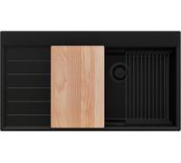 PRIMAGRAN Fregadero Cocina al Mueble 60cm + Kit de desagüe, 90x50cm