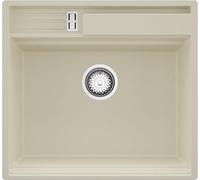 PRIMAGRAN Fregadero Cocina Beige 58x53cm, Granito 1 Seno + Sifón, Sobre encimera al mueble 60cm - Oslo Pocket