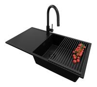 PRIMAGRAN Fregadero Granito al Mueble 60cm + Grifo, 90x50cm