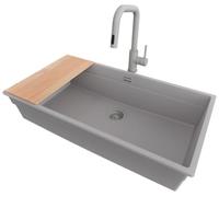 PRIMAGRAN Fregadero Granito al Mueble 90cm + Grifo, 86x47cm