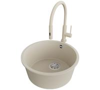 PRIMAGRAN Fregadero Granito Beige - La Valeta Slim, 46x46cm