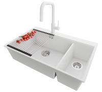 PRIMAGRAN Fregadero Granito Blanco - Oslo Duo Top, 78x50cm