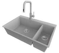 PRIMAGRAN Fregadero Granito Gris - Oslo Duo Top, 78x50cm
