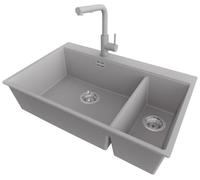 PRIMAGRAN Fregadero Granito Gris - Oslo Duo Top, 78x50cm