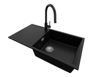 PRIMAGRAN Fregadero Granito Negro - Ibiza, 90x50cm