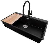 PRIMAGRAN Fregadero Granito Negro - Oslo 90 Top, 88x50cm