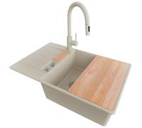 PRIMAGRAN Fregadero Granito Todo Beige - 0, 78x50cm