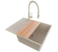 PRIMAGRAN Fregadero Granito Todo Beige - Copenhague Top, 62x50cm