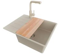 PRIMAGRAN Fregadero Granito Todo Beige - Copenhague Top, 62x50cm