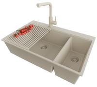 PRIMAGRAN Fregadero Granito Todo Beige - Oslo Duo Top, 78x50cm