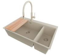 PRIMAGRAN Fregadero Granito Todo Beige - Oslo Duo Top, 78x50cm