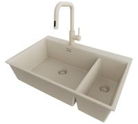 PRIMAGRAN Fregadero Granito Todo Beige - Oslo Duo Top, 78x50cm