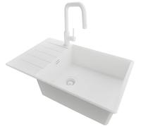 PRIMAGRAN Fregadero Granito Todo Blanco - Copenhague Top, 78x50cm