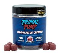 Primal Pump Gominolas de Creatina Monohidratada 4.5g - Sabor Frambuesa - Creatina para Rendimiento y Potencia - Sin Azúcar, Vegano y Sin Gluten