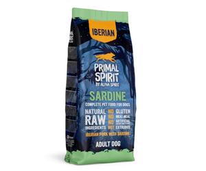 Primal Spirit Iberian Sardine Alimento seco completo para perros, multiproteínas, altos valores nutricionales para todas las razas de perros (12 kg, 1 paquete)