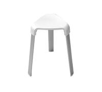 Primanova Taburete de baño aluminio blanco M-Kv17-01
