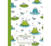 Primary Composition Notebook for K-2 Kids - Frog Theme Kindergarten Writing Journal with Picture Space - Fun Handwriting Practice Book for Drawing and Storytelling - 7.44 x 9.69 in