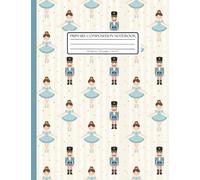 Primary Composition Notebook Grades K-2: Nutcracker Blue Ballet Pattern: Whimsical Holiday-Themed Journal, Primary Ruled with Solid and Dotted Lines (No Drawing Space)