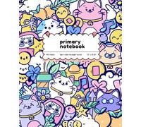 Primary Composition Notebook Half Page Primary Ruled Dotted Lines and Picture Space: Lucky Cat Maneki Neko: Soft Cover 7.5" x 9.25" - 110 Lined ... for School Supplies, Home & Office and More