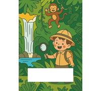 Primary Composition Notebook K-2 with Picture & Feedback Space: Story Journal with Dotted Midline, Drawing Section, and Handwriting Practice for Kids (7x10) - Jungle Explorer