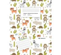 Primary Composition Notebook: Pretty Zoo Animals Primary Journal Grades K-2 with Picture Space, Primary Story Journal (Primary Writing Journal for Kindergarten)