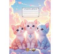 Primary Composition Notebook with Cute Kittens Cover - 120 Pages, 7.44" x 9.69", Primary Ruled, Perfect for Kids K-2