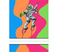 Primary Creative Writing & Drawing Story Journal, Notebook for Kids -100 Pages of Creative Fun: Groovy Alien Astronaut Space Theme, Handwriting Practice with Midline