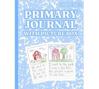 Primary Journal With Picture Box: Blue Marble Draw and Write Composition Book for Boys & Girls Grades K-2, Half Page Dotted Midline Ruled Pages for Creative Story Writing with Top Drawing Space