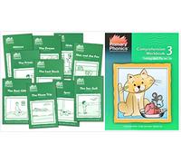 Primary Phonics Skills Set 3: consonant blends, plural s, compound words, two-syllable words, ff, gg, ll, ss, ck, x (2 Books) - Primary Phonics 3 Set of 10 Storybooks, Primary Phonics Comprehension Wo