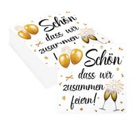 Primasage 100 hojas servilletas papel decoradas Impreso en alemán “Schön,dass wir zusammen feiern” einmalservietten Tres capas servilletas de cumpleaños 33 x 33 cm para cualquier celebración