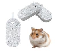 Primasage 3 Piezas de Piedra de Masticar para Mascotas, Tamaño 9 x 4,5 cm, Juguete Masticable es Adecuado para Hámsteres, Ardillas, Cobayas, Conejos y Otras Mascotas Pequeñas