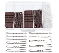 Primasage 300 Piezas Horquillas Pelo Mujer, Fermagli per Capelli con Banda para el Cabello Transparente, Horquillas Moño Es Adecuado para el Diseño de Cabello Diario de Damas y Niñas (Marrón)