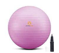 primasole Pelota de ejercicio para equilibrio, estabilidad, fitness, entrenamiento, yoga, pilate en casa, offce y gimnasio con bomba infladora. Pelota de equilibrio para mujeres y hombres (55 cm color