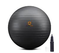 primasole - Pelota de Ejercicio para Equilibrio, Estabilidad, Fitness, Entrenamiento, Yoga, Pilates, en casa, Oficina y Gimnasio, 65 cm, Negro