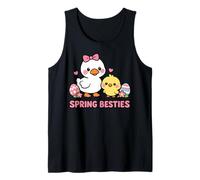 Primavera Besties Kawaii Pato y Pollito Huevos de Pascua Lindo Dibujos Animados Camiseta sin Mangas