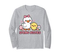 Primavera Besties Kawaii Pato y Pollito Huevos de Pascua Lindo Dibujos Animados Manga Larga