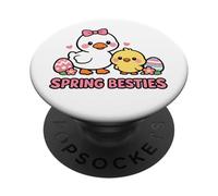 Primavera Besties Kawaii Pato y Pollito Huevos de Pascua Lindo Dibujos Animados PopSockets PopGrip Adhesivo