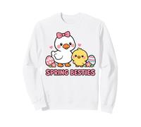 Primavera Besties Kawaii Pato y Pollito Huevos de Pascua Lindo Dibujos Animados Sudadera