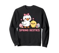 Primavera Besties Kawaii Pato y Pollito Huevos de Pascua Lindo Dibujos Animados Sudadera