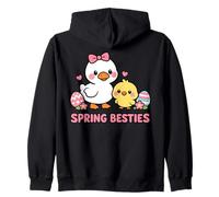 Primavera Besties Kawaii Pato y Pollito Huevos de Pascua Lindo Dibujos Animados Sudadera con Capucha